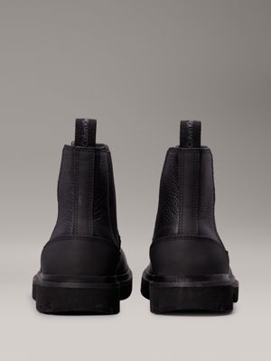 triple black leather chelsea boots for men calvin klein jeans