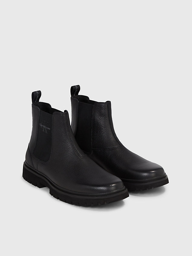 black leren chelsea boots voor heren - calvin klein jeans