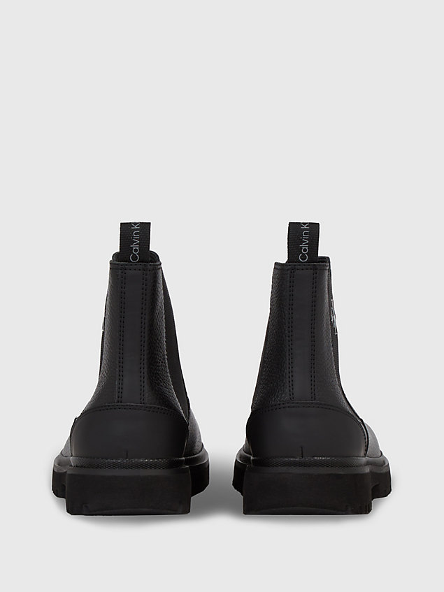 black leather chelsea boots for men calvin klein jeans