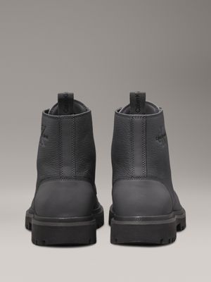 charcoal grey leather boots for men calvin klein jeans