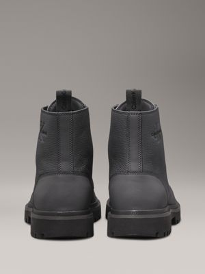 charcoal grey leather boots for men calvin klein jeans