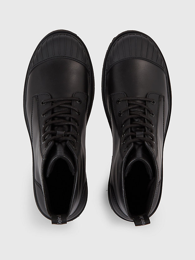 triple black leder-boots für herren - calvin klein jeans