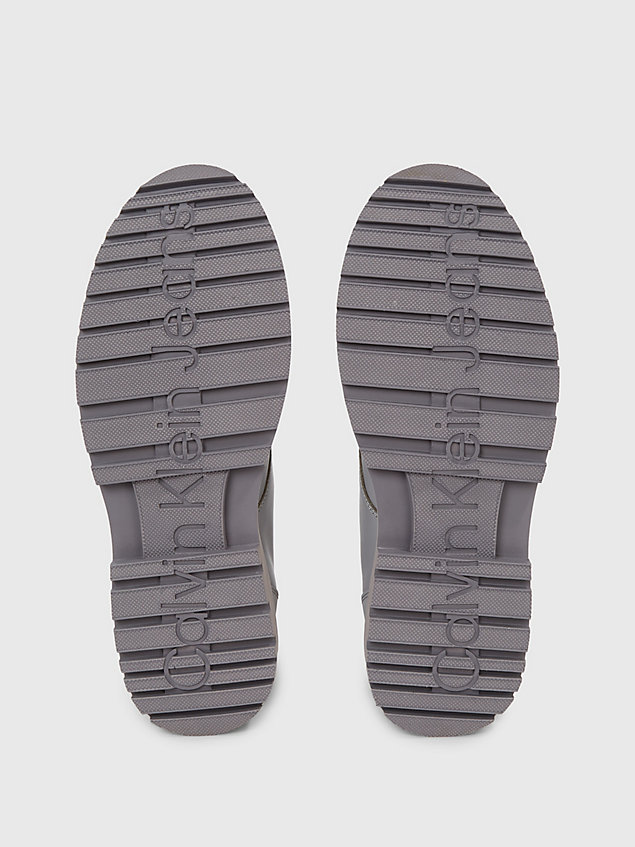 grey skórzane buty za kostkę dla mężczyźni - calvin klein jeans