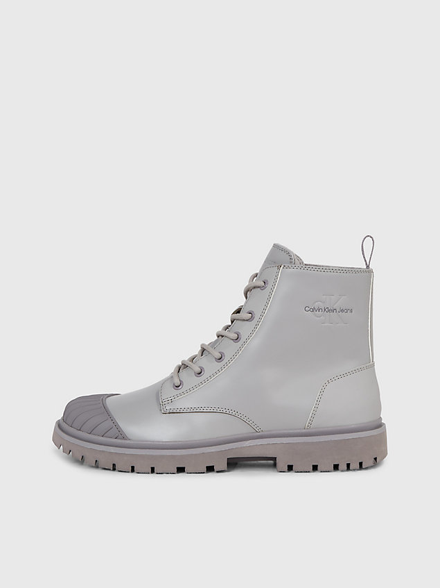 grey leather boots for men calvin klein jeans