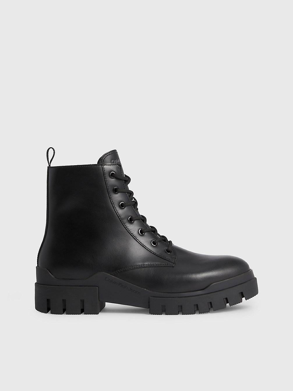 TRIPLE BLACK Leather Boots undefined men Calvin Klein