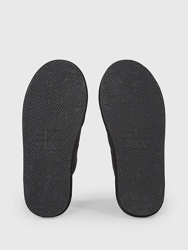 black faux leather mule slippers for men calvin klein jeans