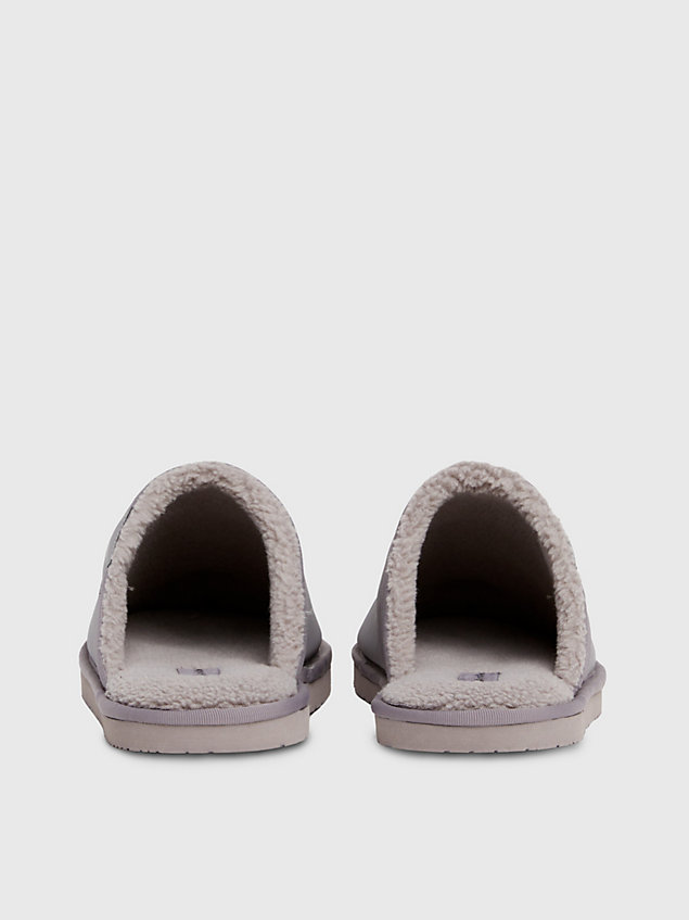 grey faux leather mule slippers for men calvin klein jeans