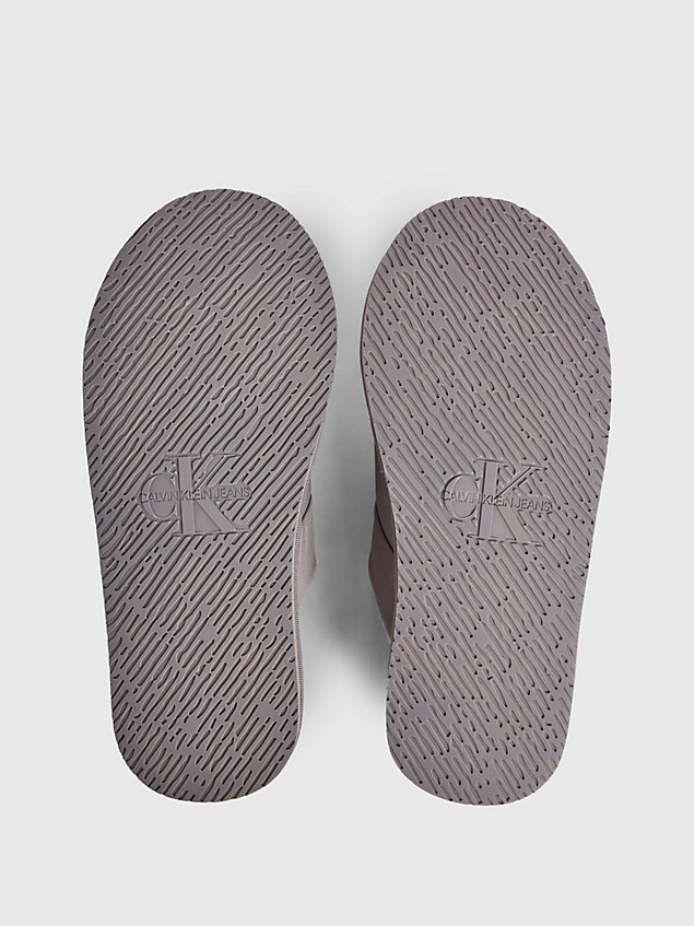 grey slippers van imitatieleer voor heren - calvin klein jeans