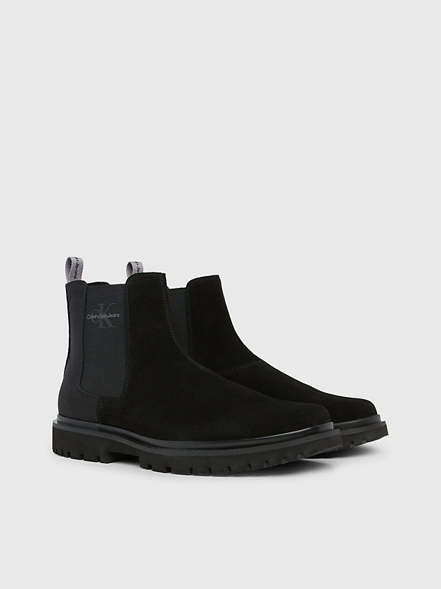 black suede chelsea boots for men calvin klein jeans