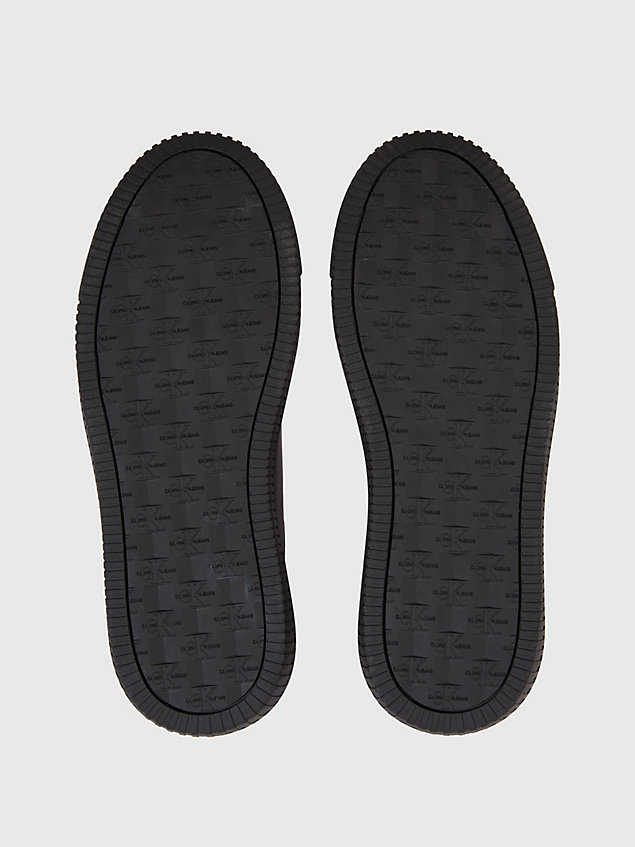 baskets en similicuir black pour hommes calvin klein jeans