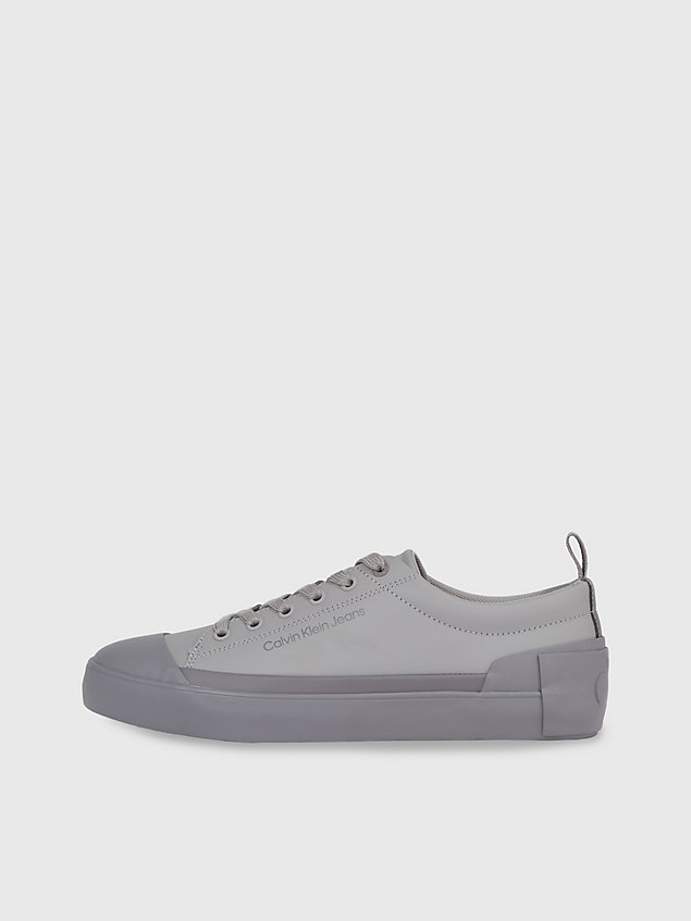 baskets en cuir grey pour hommes calvin klein jeans