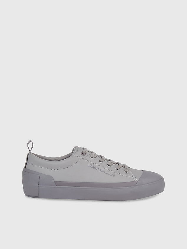 grey leather trainers for men calvin klein jeans