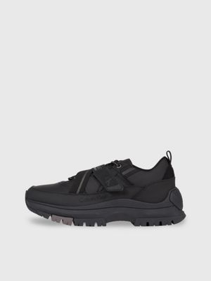baskets en cuir black pour hommes calvin klein jeans