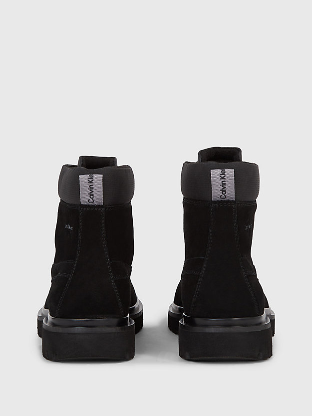 black/stormfront wildleder-boots für herren - calvin klein jeans