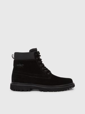 calvin klein black suede boots