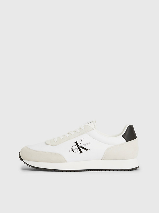 BRIGHT WHITE Suede Trainers for men CALVIN KLEIN JEANS