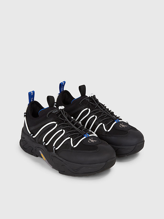 black/bright white/lapis blue buty sportowe na grubej podeszwie vibram® dla mężczyźni - calvin klein jeans