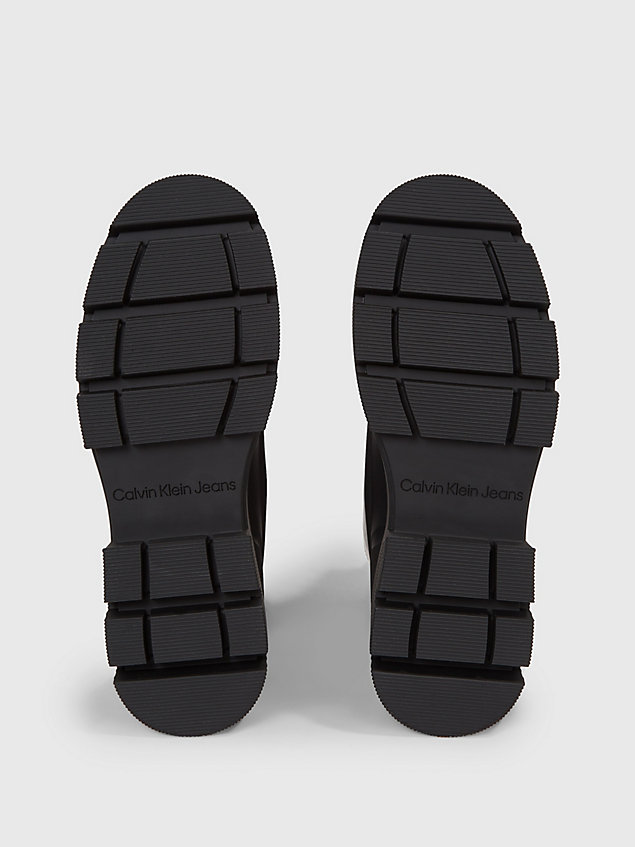 black skórzane buty za kostkę na platformie dla mężczyźni - calvin klein jeans