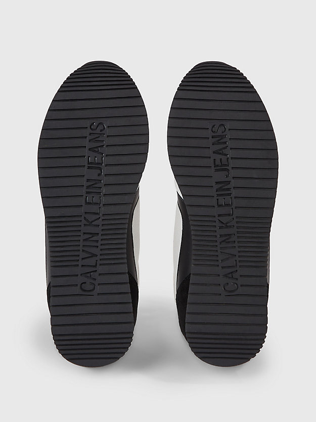 black/creamy white sneakers aus mesh für herren - calvin klein jeans