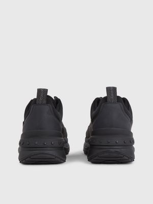 black leather chunky trainers for men calvin klein jeans