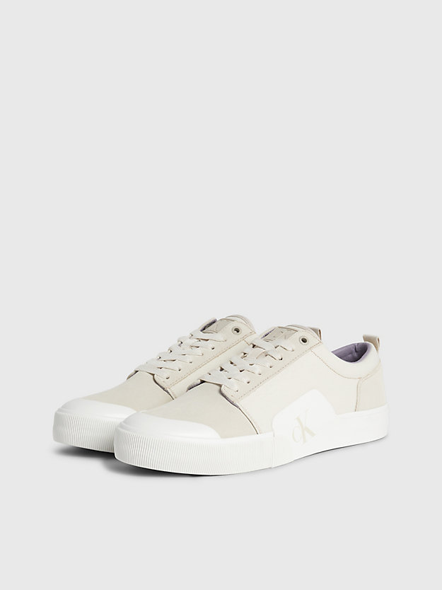 EGGSHELL/CREAMY WHITE Suede Trainers for men CALVIN KLEIN JEANS
