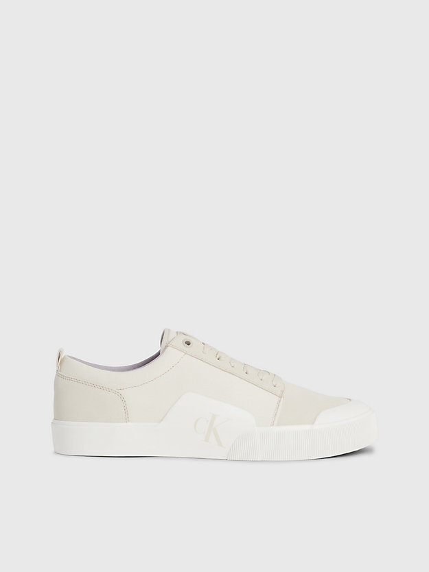 EGGSHELL/CREAMY WHITE Suede Trainers for men CALVIN KLEIN JEANS