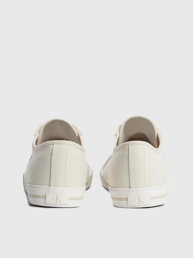 CREAMY WHITE Recycled Canvas Trainers - Pride for men CALVIN KLEIN JEANS