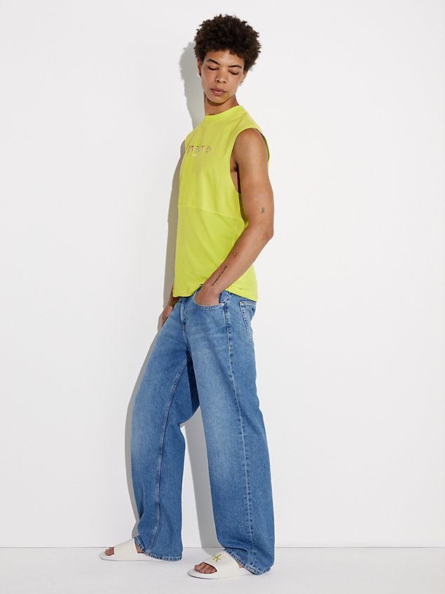 chanclas de lona reciclada con logo - pride white de hombre calvin klein jeans