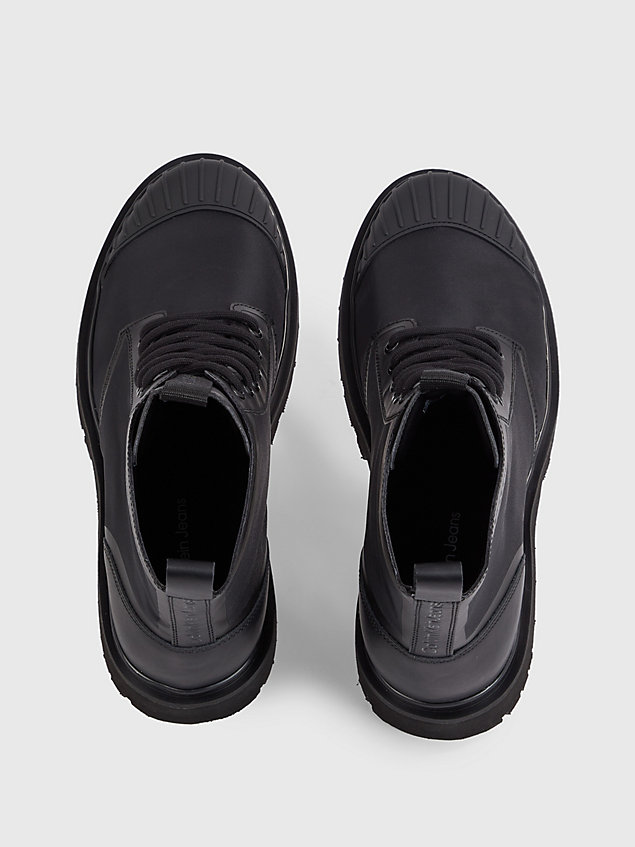 black buty za kostkę z przetworzonego nylonu dla mężczyźni - calvin klein jeans