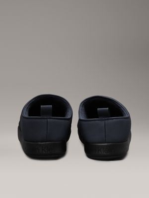 navy/black faux leather slippers for men calvin klein jeans