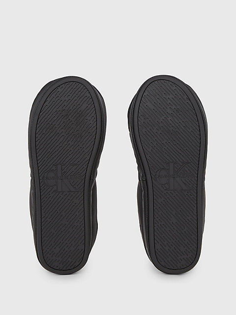 black slippers van imitatieleer voor heren - calvin klein jeans