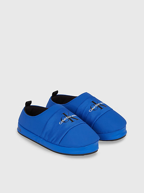 slippers de piel sintética blue de hombre calvin klein jeans