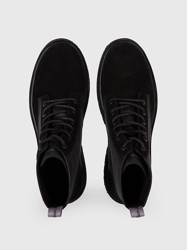 black zamszowe buty za kostkę dla mężczyźni - calvin klein jeans