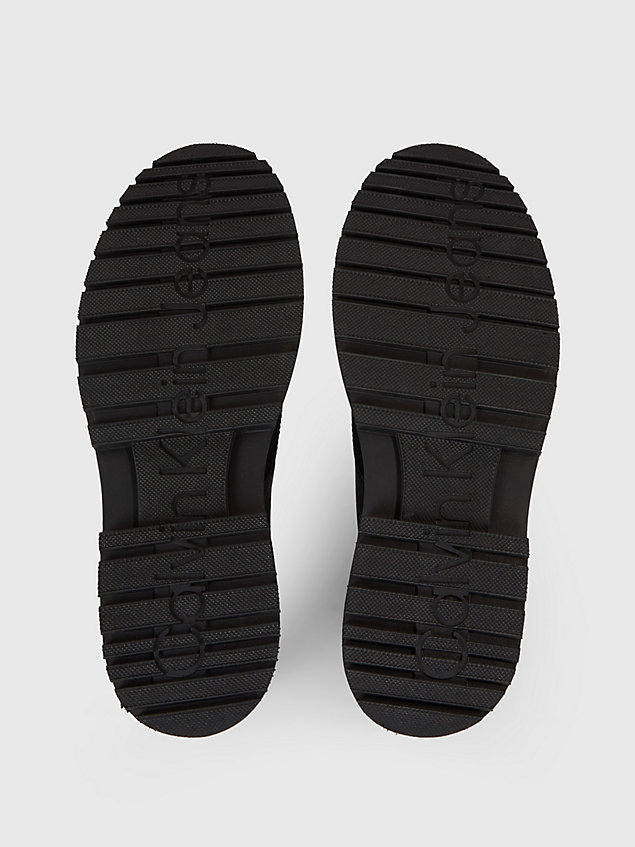 black zamszowe buty za kostkę dla mężczyźni - calvin klein jeans