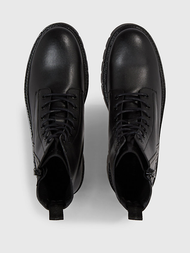 black buty za kostkę ze sztucznej skóry dla mężczyźni - calvin klein jeans