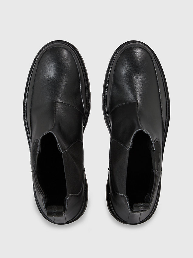 black chelsea-boots aus kunstleder für herren - calvin klein jeans