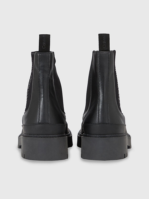 black/speckle faux leather chelsea boots for men calvin klein jeans