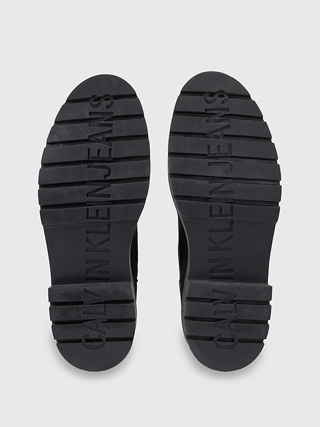 black faux leather chelsea boots for men calvin klein jeans