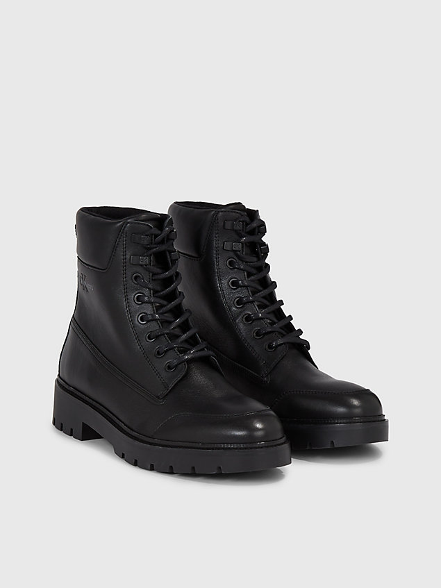 black leder-boots für herren - calvin klein jeans