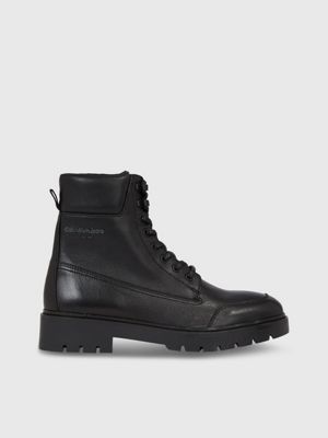 Calvin klein black leather on sale boots