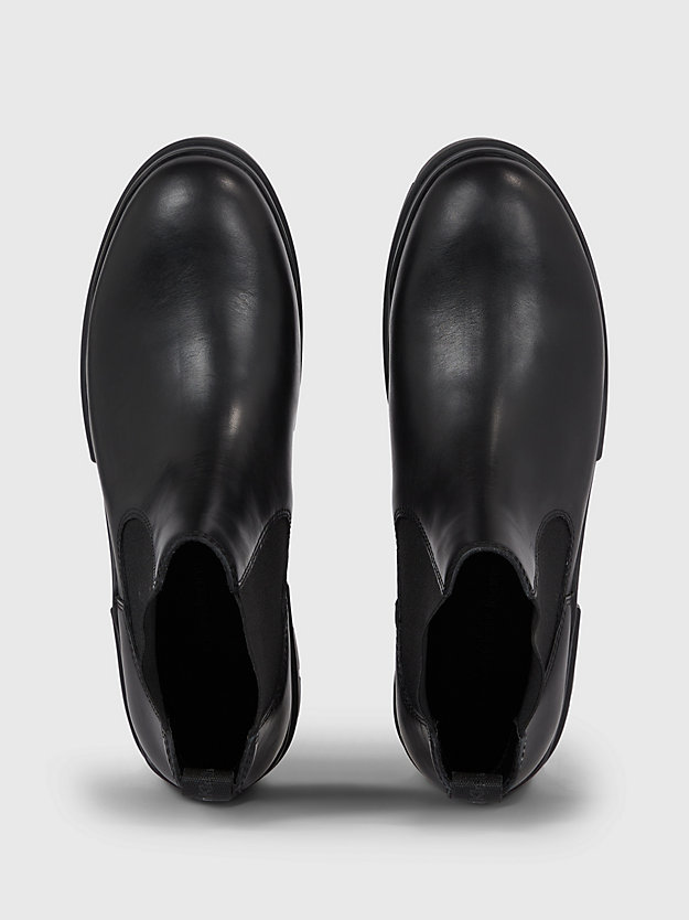 triple black leren chelsea boots voor heren - calvin klein jeans