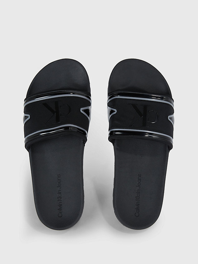 claquettes avec logo black pour hommes calvin klein jeans