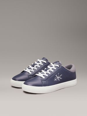 calvin navy/c grey leather trainers for men calvin klein jeans