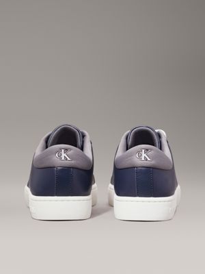 calvin navy/c grey leather trainers for men calvin klein jeans