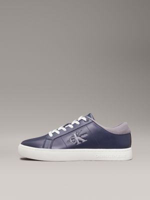 calvin navy/c grey leather trainers for men calvin klein jeans