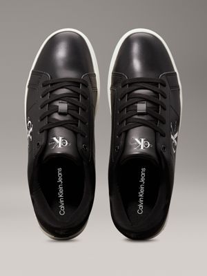 Leather trainers calvin klein on sale