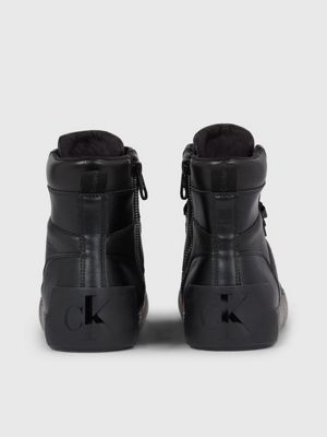 Mens black on sale leather high tops