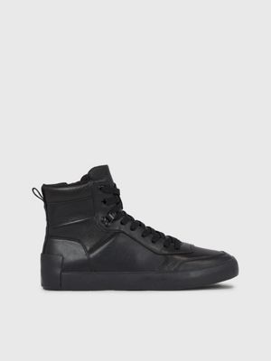 Black high hot sale top trainers