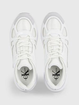 bright white/oyster mushroom trainers for men calvin klein jeans