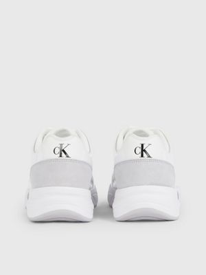 bright white/oyster mushroom trainers for men calvin klein jeans